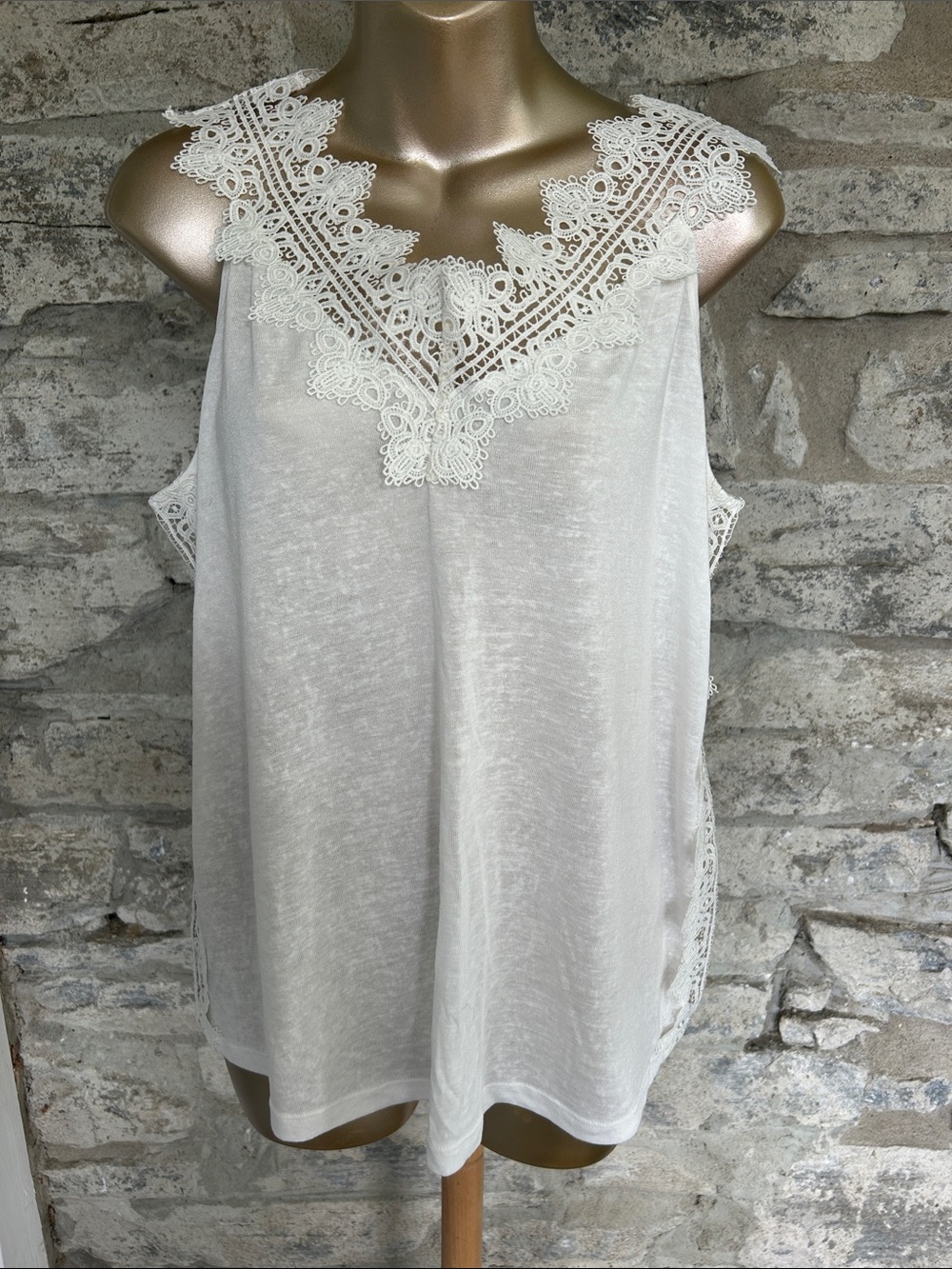 Lace V-Neck Sleeveless Top